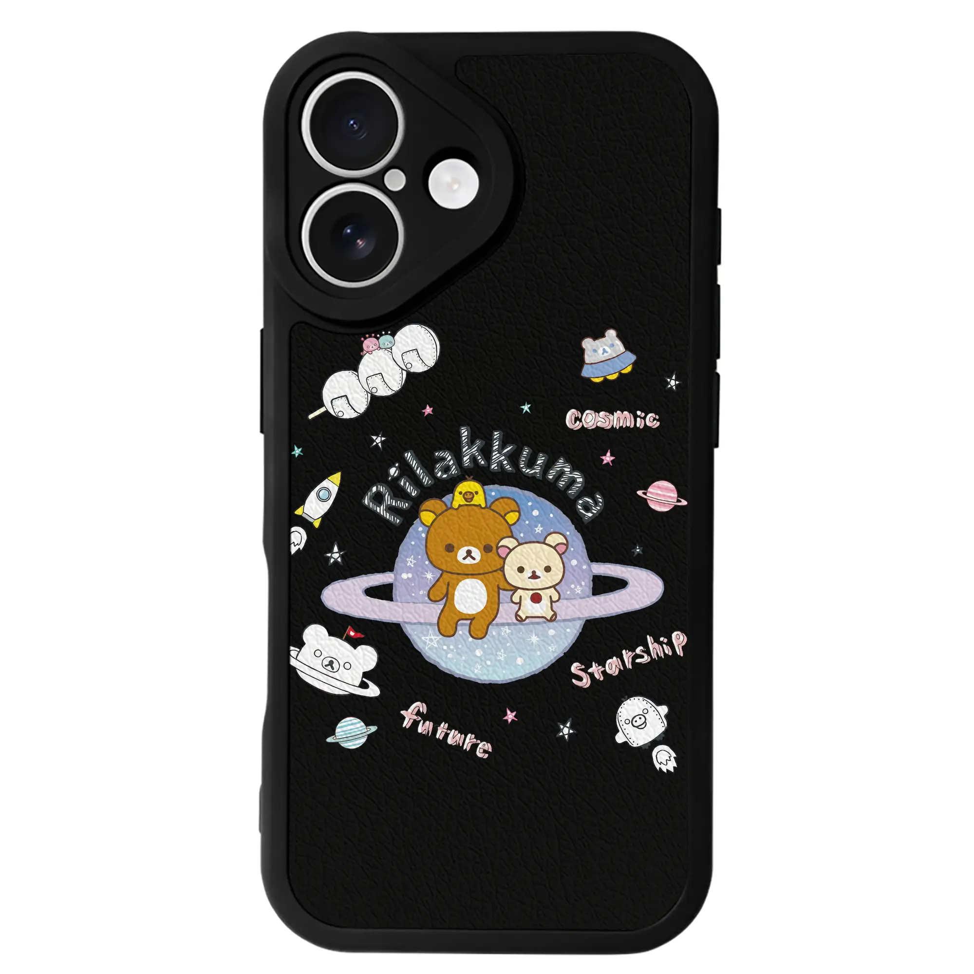 リラックマ (Rilakkuma) グッズ リラックマ (Rilakkuma) - IPhone 16シリーズ対応 ・ シリコンスマホケース ・ レザー調 ・ 高精度フィット ・ 耐衝撃 ・ ワイヤレス充電対応 ・ 精密カット